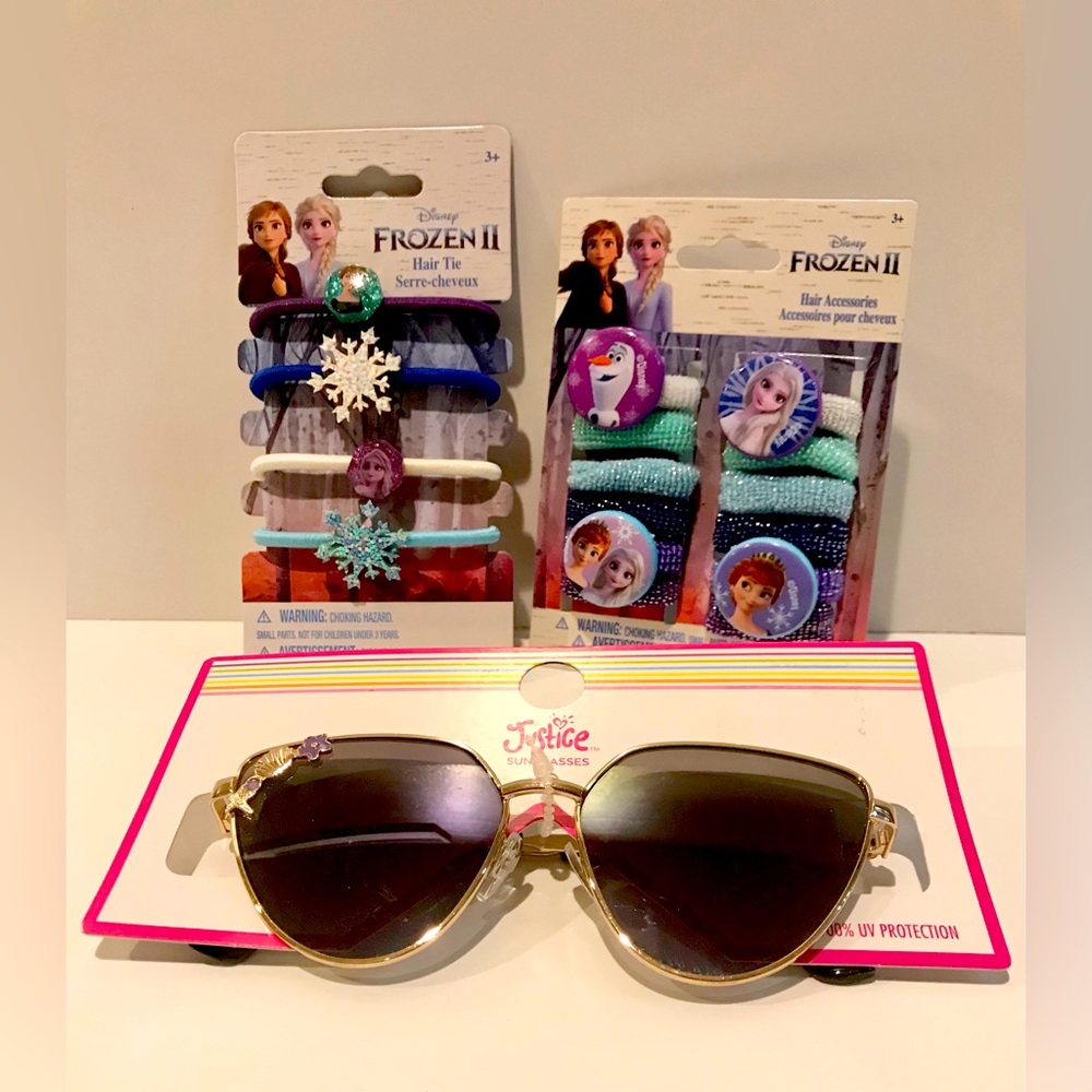 3 Pcs Girls /Justice Sunglasses & Disney Frozen II  NWT